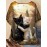 Plus Size, Women's Plus Size Oversized Cat T-Shirt - Fantasy Forest Print with Black & White Kittens, Castle & Golden Leaves - Soft Stretch Round Neck Short Sleeve Summer Top for Casual & Elegant Outfits (Machine Washable) - Cat Lover Apparel