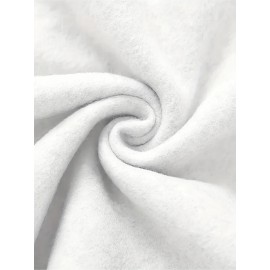 Plus Size, Women's Winter Elegant Geometric Print Hooded Sweatshirt - Cozy Pullover Hoodie with Book & Floral Design, 