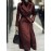 [Elegant Trench Coat] Elegant British Trench Coat | Women's Long Windbreaker with Belt, Non-Stretchy Formal & Everyday Outerwear, Machine Washable Fall Winter Coat in Burgundy/Red/Black - Special Line Collection