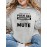 [Plus Size Sweatshirt] Plus Size Women's Casual Sweatshirt | Autumn and Winter Long-Sleeved Pullover with Pockets | Mute S Printed Round Neck